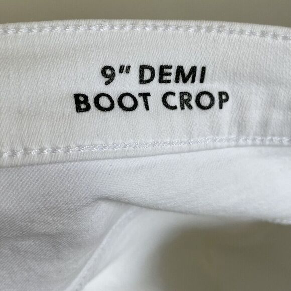 J.CREW Jeans Women 32 Demi Boot Crop NEW 9" Rise White Raw Hem Stretch BQ301 - Picture 10 of 15